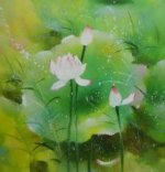Lotus flowers - Oil Painting Reproduction On Canvas