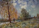 By the River - Alfred Sisley Oil Painting