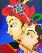 India Folk art - 100% handmade oil painting