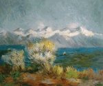 View of the Bay at Antibes and Maritime Alps - Oil Painting Reproduction On Canvas