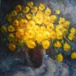 A Bunch of Yellow Flowers - Oil Painting Reproduction On Canvas