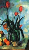 Tulips in a Vase - Paul Cezanne Oil Painting