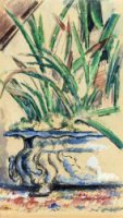 Blue Flowerpot - Paul Cezanne Oil Painting