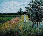 Walking Near Argenteuil - Claude Monet Oil Painting