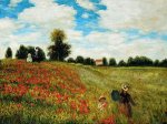 Poppy Field in Argenteuil III - Claude Monet Oil Painting