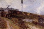 Footbridge over the Railroad at Sevres - Alfred Sisley Oil Painting