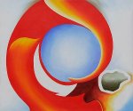 Goat's Horn with Red - Georgia O'Keeffe Oil Painting