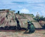 Peasant Woman Digging in Front of her Cottage - Vincent Van Gogh Oil Painting