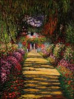 Garden Path at Giverny III - Claude Monet Oil Painting