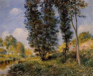 Banks of the Orvanne - Alfred Sisley Oil Painting