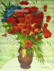 Vase with poppies