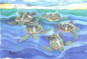 Turtles - Oil Painting Reproduction On Canvas
