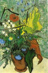 Wild Flowers and Thistles in a Vase - Vincent Van Gogh Oil Painting