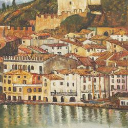 Malcesine on Lake Garda,1913 - Oil Painting Reproduction On Canvas