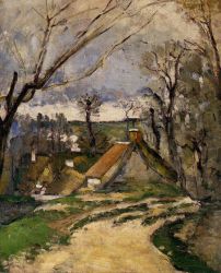 The Cottages of Auvers - Paul Cezanne Oil Painting