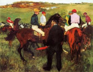 Racehorses at Longchamp II - Edgar Degas Oil Painting