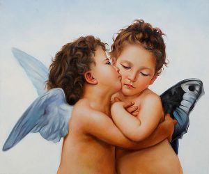 First Kiss - Oil Painting Reproduction On Canvas