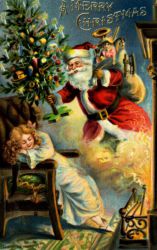 Christmas Father Brings Gifts - Oil Painting Reproduction On Canvas