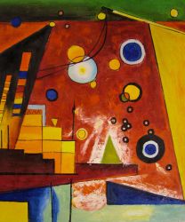 Schweres Rot (Heavy Red) 1924 - Wassily Kandinsky Oil Painting