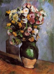 Flowers in an Olive Jar -   Paul Cezanne Oil Painting