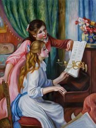 Young Girls at the Piano III - Oil Painting Reproduction On Canvas