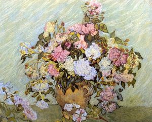 Vase with Roses - Vincent Van Gogh Oil Painting