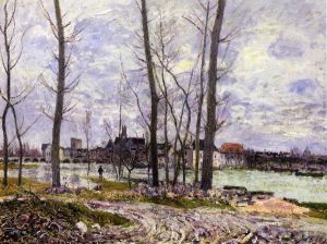 Flood at Moret-sur-Loing - Alfred Sisley Oil Painting