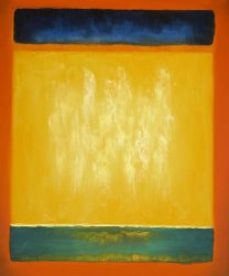 Untitled (blue, yellow, and green on red) - Mark Rothko Oil Painting