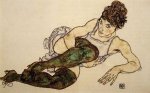 Reclining Woman with Green Stockings - Oil Painting Reproduction On Canvas