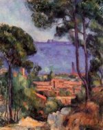 View through the Trees - Paul Cezanne Oil Painting