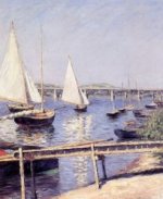 Sailboats in Argenteuil - Gustave Caillebotte Oil Painting