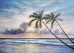 Impressionism Landscape #1530 -Seascape coconut sidelooking