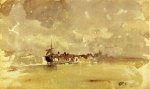 Gold and Grey: the Sunny Shower-Dordrecht - James Abbott McNeill Whistler Oil Painting