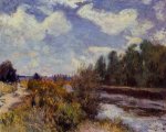 The Seine at Bougival VI - Alfred Sisley Oil Painting