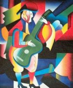 Abstract Guitarist - Oil Painting Reproduction On Canvas