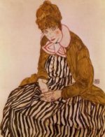 Edith Schiele, Seated - Oil Painting Reproduction On Canvas