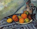 Fruit and Jug on a Table - Paul Cezanne Oil Painting