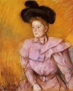 Woman in a Black Hat and a Raspberry Pink Costume - Oil Painting Reproduction On Canvas
