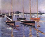 Boats on the Seine at Argenteuil - Gustave Caillebotte Oil Painting