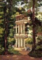 Yerres, Colonnade of the 'Casin' - Gustave Caillebotte Oil Painting