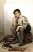 Shoe Shine Boy II - John George Brown Oil Painting