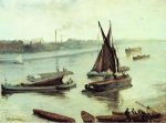 Grey and Silver: Old Battersea Reach - James Abbott McNeill Whistler Oil Painting