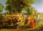 A Peasant Dance - Peter Paul Rubens Oil Painting
