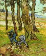 Two Diggers among Trees - Vincent Van Gogh Oil Painting