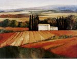 Field With A White Cottage - Oil Painting Reproduction On Canvas