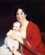 Madame Brujere and Child - Thomas Sully Oil Painting