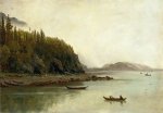 Indians Fishing - Albert Bierstadt Oil Painting