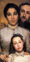 Portrait of Aime-Jules Dalou, His Wife and Daughter - Oil Painting Reproduction On Canvas