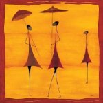 Modern Abstract-Women with Umbrellas - Oil Painting Reproduction On Canvas