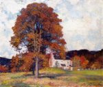 Autumn Hillside & My Studio - Robert Vonnoh Oil Painting